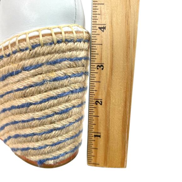 CABi Parker Espadrille Wedge Sandals 4" Heel in Blue and White Women's Size 8 - Picture 11 of 12